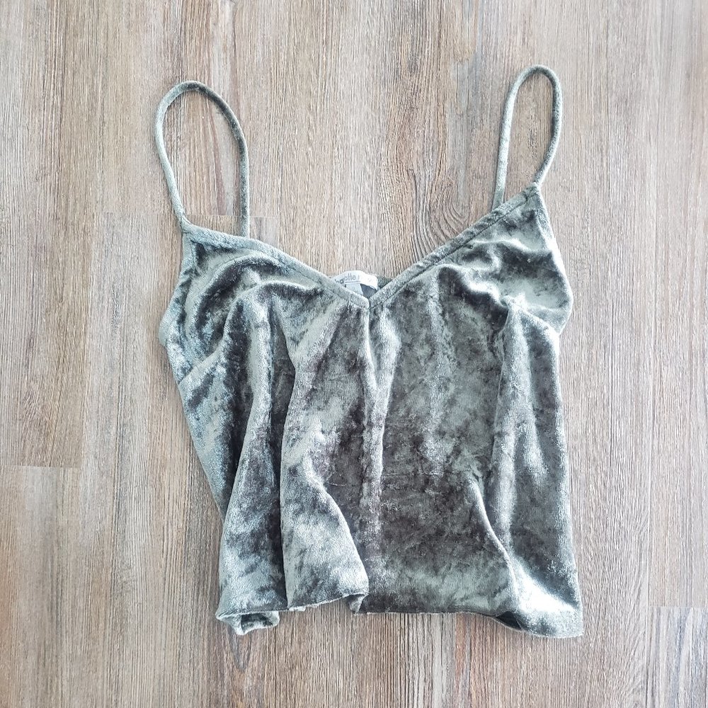 Green Velvet Cami Charlotte Russe (Size S)